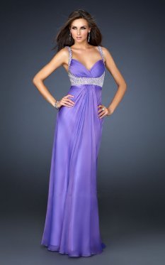 Sexy Light PurpleTwo Sequin Straps Formal Dress